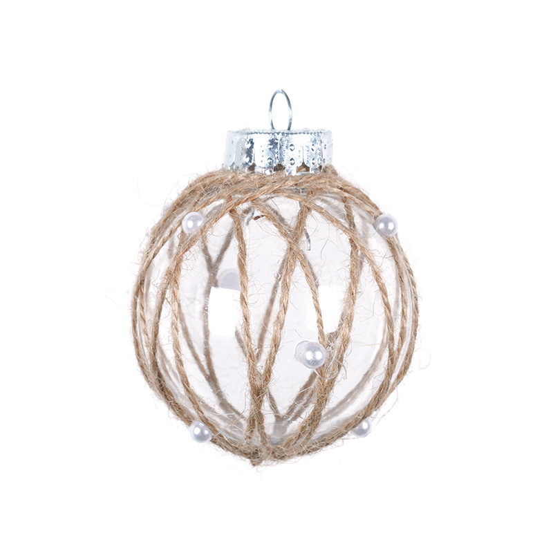 Transparent Pet Christmas Ball Hand-Wound Hemp Rope Christmas Tree Decoration