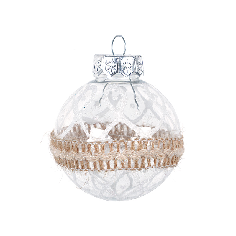 Transparent Pet Christmas Ball Hand-Wound Hemp Rope Christmas Tree Decoration