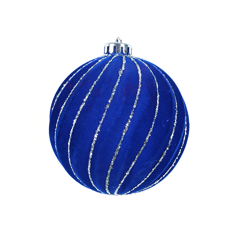 High-Grade Flocked Velvet Colored Diamond Christmas Decoration Ball Christmas Tree Pendant