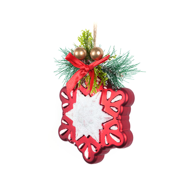 Red Glitter Three-Dimensional Hollow Snowflake Christmas Ornaments