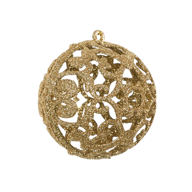 Gold Plastic Hollow Christmas Ball Ornaments Christmas Ornaments