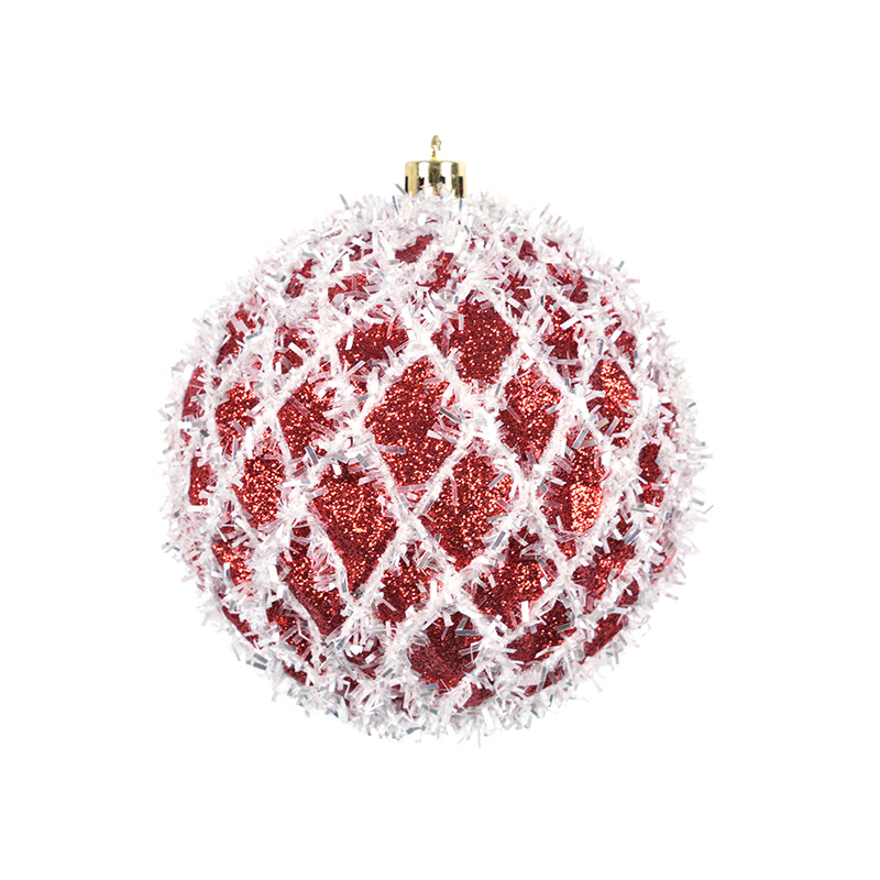 Red White Diamond And Pink Retro Christmas Ball Ornaments Holiday Decorations