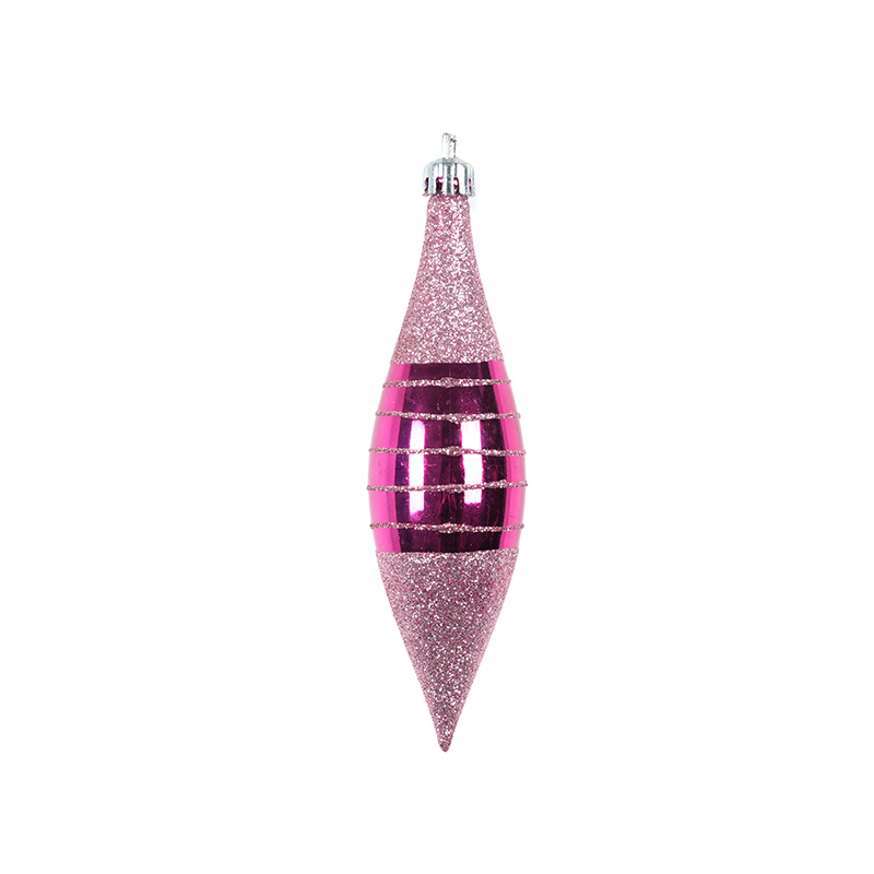 Double-Pointed Teardrop-Shaped Painted Christmas Tree Pendant