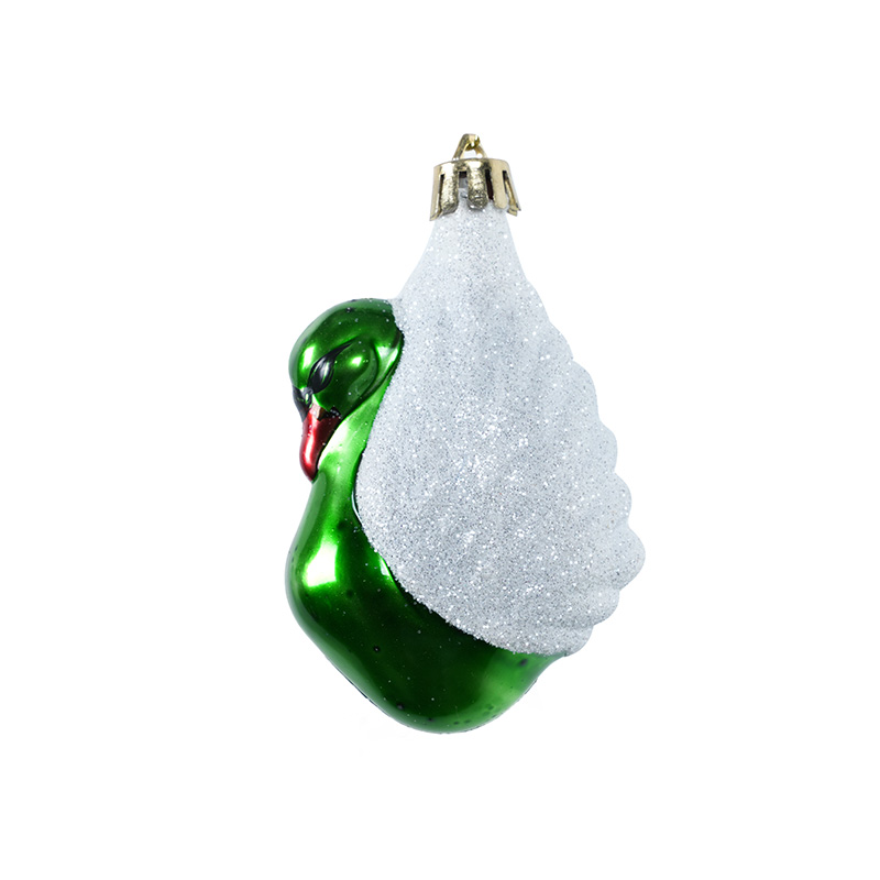 Glass Painted Swan Christmas Tree Pendant Ornaments