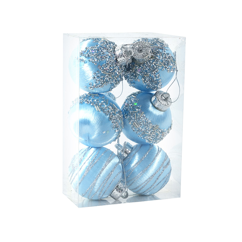 6 Boxes of Satin Glossy Cloth Sequined Diamond Christmas Ball Pendants