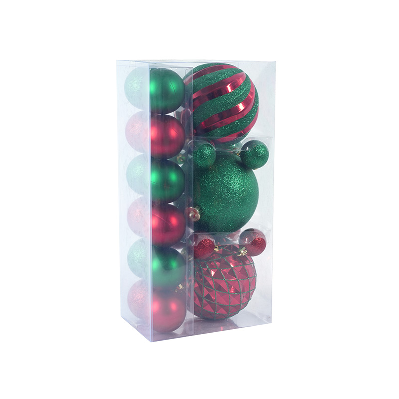 Large And Small Mixed Electroplated Christmas Hanging Ball Christmas Interior Decoration
